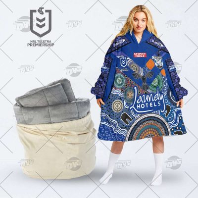 Personalised Indigenous Jersey NRL Canterbury Bulldogs oodie blanket hoodie snuggie hoodies for all family