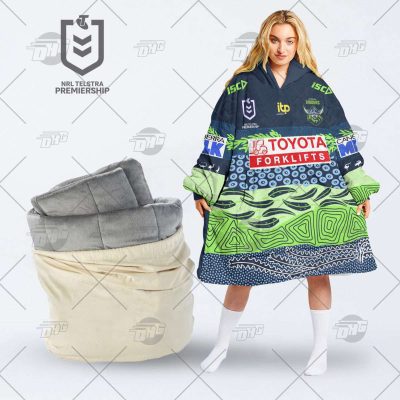 Personalised Indigenous Jersey NRL Canberra Raiders oodie blanket hoodie snuggie hoodies for all family