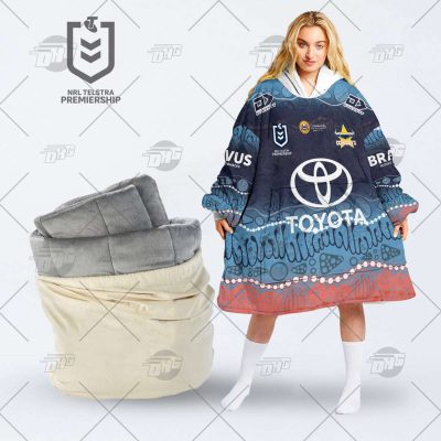 Personalised Indigenous Jersey NRL North Queensland Cowboys oodie blanket hoodie snuggie hoodies for all