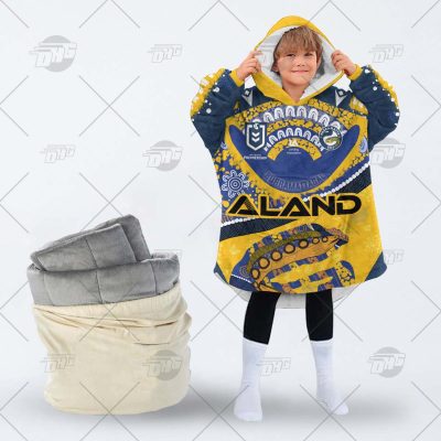 Personalised Indigenous Jersey NRL Parramatta Eels oodie blanket hoodie snuggie hoodies for all family