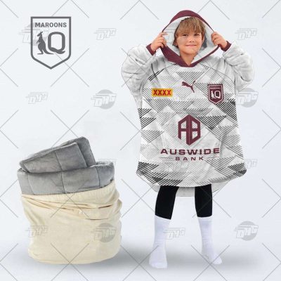 Personalise State of Origin series Queensland Maroons QRL 2022 Training Jersey oodie blanket hoodie snuggie hoodies