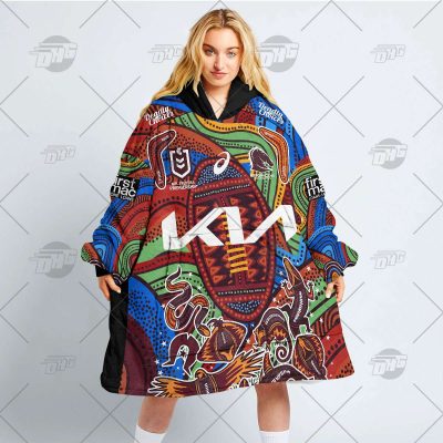 Personalised Indigenous Jersey NRL Brisbane Broncos oodie blanket hoodie snuggie hoodies