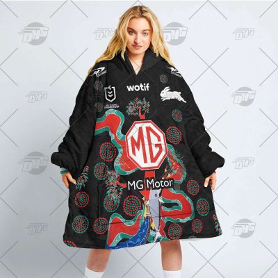 Personalised Indigenous Jersey NRL South Sydney Rabbitohs oodie blanket hoodie snuggie hoodies