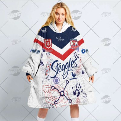 Personalised Indigenous Jersey NRL Sydney Roosters oodie blanket hoodie snuggie hoodies