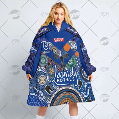 Personalised Indigenous Jersey NRL Canterbury Bulldogs oodie blanket hoodie snuggie hoodies