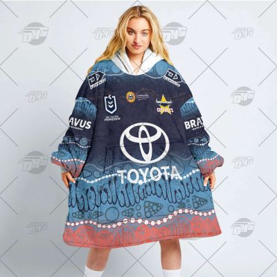 Personalised Indigenous Jersey NRL North Queensland Cowboys oodie blanket hoodie snuggie hoodies