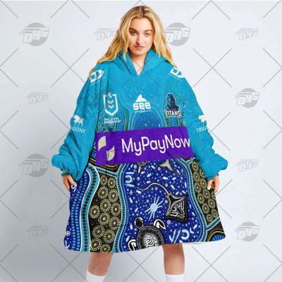 Personalised Indigenous Jersey NRL Gold Coast Titans oodie blanket hoodie snuggie hoodies