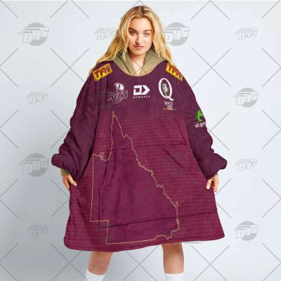 Personalised Super Rugby QUEENSLAND REDS oodie blanket hoodie snuggie hoodies