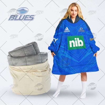 Personalised Super Rugby AUCKLAND BLUES oodie blanket hoodie snuggie hoodies