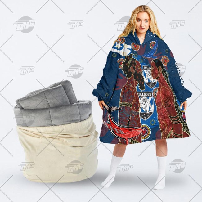 NRL Canterbury Bulldogs Proud Indigenous Australian NAIDOC 2022 oodie blanket hoodie snuggie hoodies for family adult kid