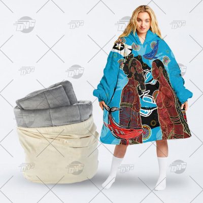 NRL Cronulla-Sutherland Sharks Proud Indigenous Australian NAIDOC 2022 oodie blanket hoodie snuggie hoodies for family adult kid