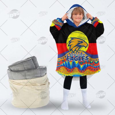 AFL Dinky Di West Coast Eagles Lover Aboriginal Flag x Indigenous oodie blanket hoodie snuggie