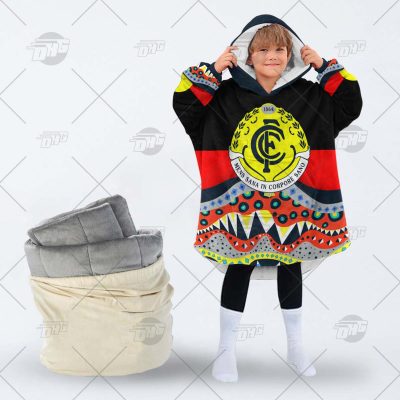 AFL Dinky Di Carlton Blues Lover Aboriginal Flag x Indigenous oodie blanket hoodie snuggie