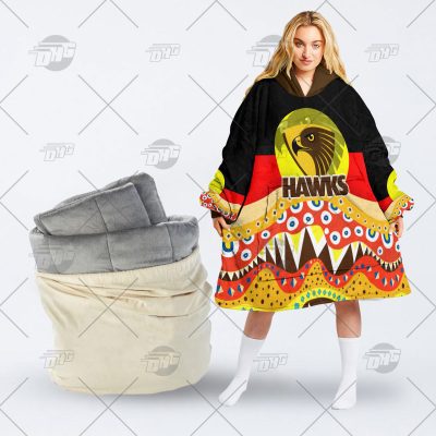 AFL Dinky Di Hawthorn Football Club Lover Aboriginal Flag x Indigenous oodie blanket hoodie snuggie