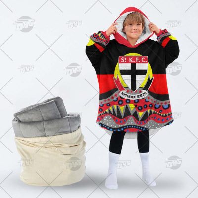 AFL Dinky Di St Kilda Football Club Lover Aboriginal Flag x Indigenous oodie blanket hoodie snuggie