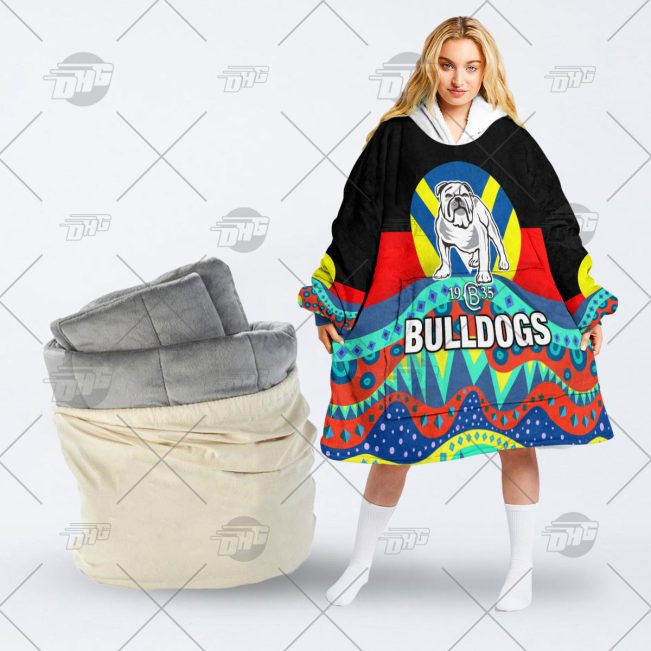 NRL Dinky Di Canterbury Bulldogs Lover Aboriginal Flag x Indigenous oodie blanket hoodie snuggie
