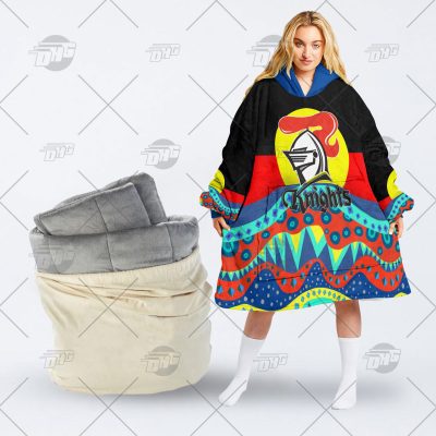 NRL Dinky Di Newcastle Knights Lover Aboriginal Flag x Indigenous oodie blanket hoodie snuggie