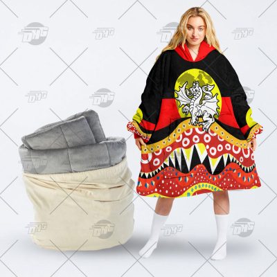 NRL Dinky Di St. George Illawarra Dragons Lover Aboriginal Flag x Indigenous oodie blanket hoodie snuggie
