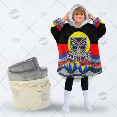 NRL Dinky Di New Zealand Warriors Lover Aboriginal Flag x Indigenous oodie blanket hoodie snuggie