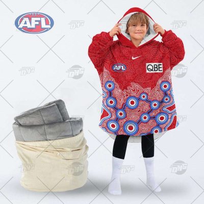 Personalise AFL Sydney Swans Indigenous oodie blanket hoodie snuggie hoodies