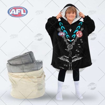 Personalise AFL Port Adelaide Indigenous oodie blanket hoodie snuggie hoodies