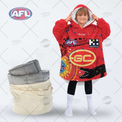 Personalise AFL Gold Coast Suns Football Club Indigenous oodie blanket hoodie snuggie hoodies