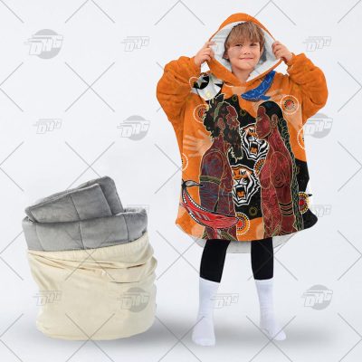 Personalise NRL Wests Tigers Proud Indigenous NAIDOC oodie blanket hoodie snuggie hoodies for family adult kid