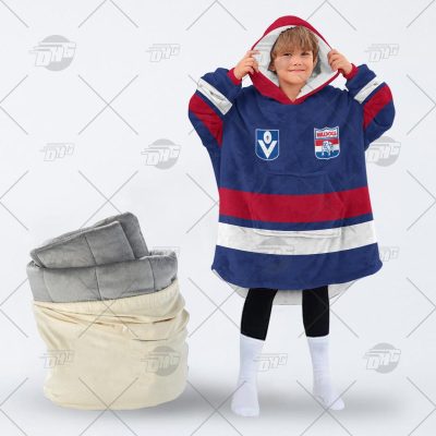 Personalise Western Bulldogs Football Club Vintage Retro oodie blanket hoodie snuggie hoodies