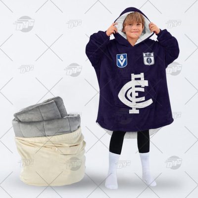 Personalised Carlton Football Club Vintage Retro AFL Guernsey 90s oodie blanket hoodie snuggie hoodies