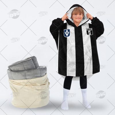 Personalised Collingwood Football Club Vintage Retro AFL Guernsey 90s oodie blanket hoodie snuggie hoodies