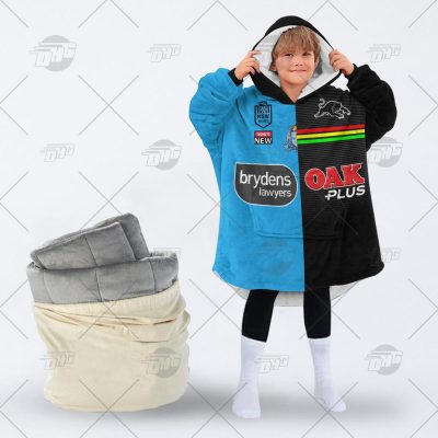 Personalise SOO NSW Blues To NRL Penrith Panthers Half and Half Split Jersey 2022 oodie blanket hoodie snuggie