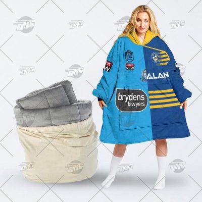 Personalise SOO NSW Blues To NRL Parramatta Eels Half and Half Split Jersey 2022 oodie blanket hoodie snuggie