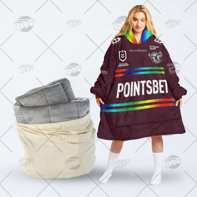 Personalise NRL Manly Warringah Sea Eagles Everyone in League 2022 Pride oodie blanket hoodie snuggie hoodies