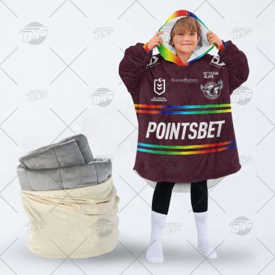Personalise NRL Manly Warringah Sea Eagles Everyone in League 2022 Pride oodie blanket hoodie snuggie hoodies