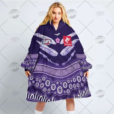 Personalise AFL Fremantle Dockers Indigenous  oodie blanket hoodie snuggie hoodies