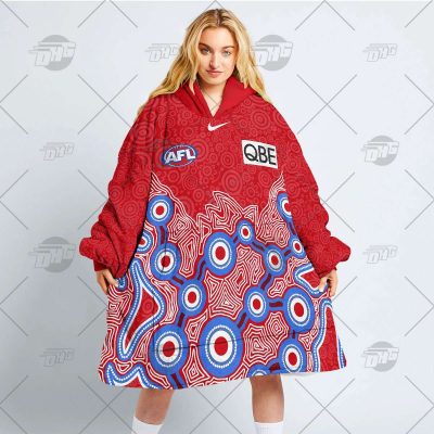 Personalise AFL Sydney Swans Indigenous oodie blanket hoodie snuggie hoodies