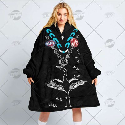 Personalise AFL Port Adelaide Indigenous oodie blanket hoodie snuggie hoodies