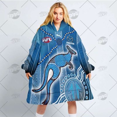 Personalise AFL North Melbourne Kangaroos Indigenous oodie blanket hoodie snuggie hoodies