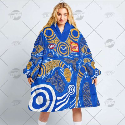 Personalise AFL West Coast Eagles Indigenous oodie blanket hoodie snuggie hoodies
