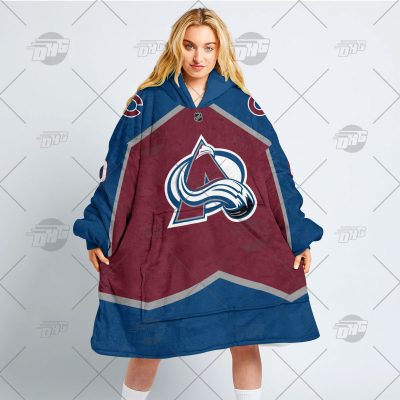 Personalized NHL Colorado Avalanche Burgundy oodie blanket hoodie snuggie hoodies