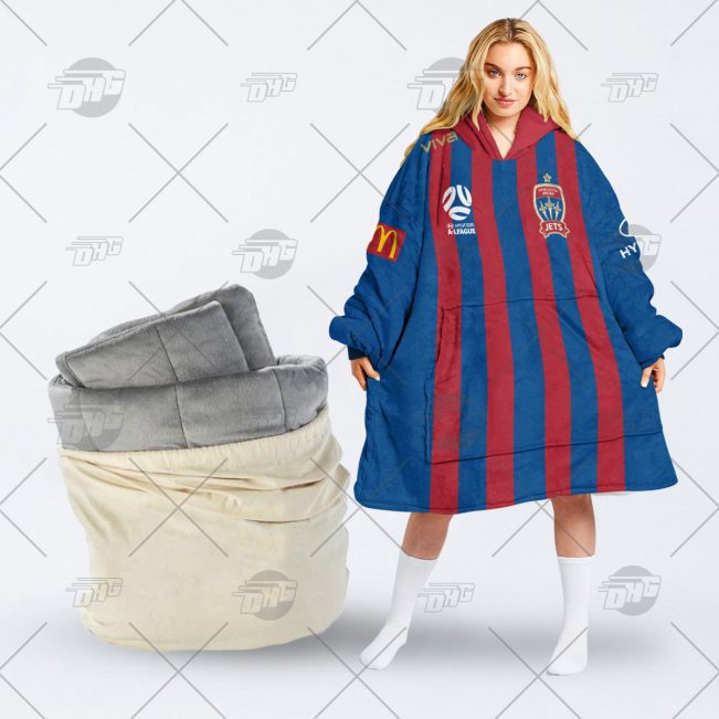 Personalised A league Jersey Newcastle Jets oodie blanket hoodie snuggie hoodies