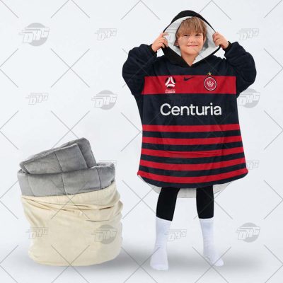Personalised A league Jersey Western Sydney Wanderers oodie blanket hoodie snuggie hoodies