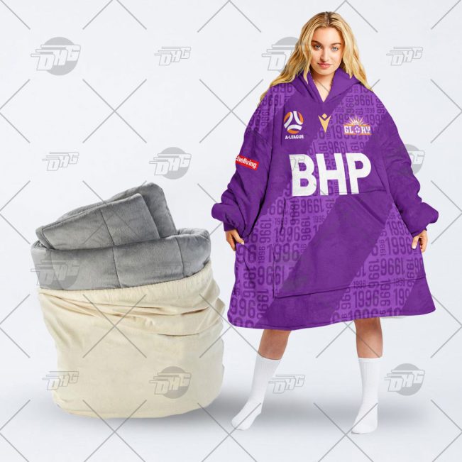 Personalised A league Jersey Perth Glory oodie blanket hoodie snuggie hoodies