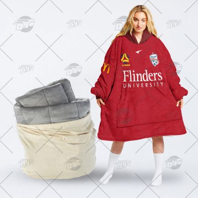 Personalised A league Jersey Adelaide United oodie blanket hoodie snuggie hoodies