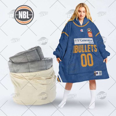 Personalised NBL Jersey Brisbane Bullets oodie blanket hoodie snuggie hoodies