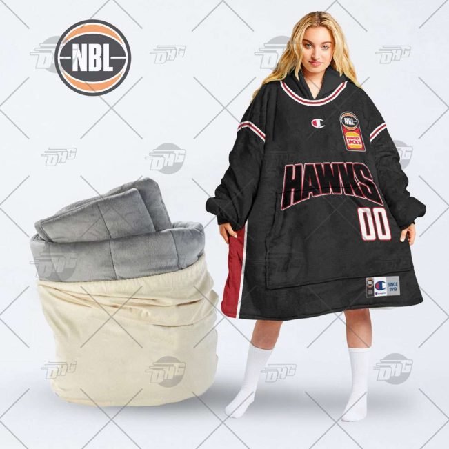 Personalised NBL Jersey Illawarra Hawks oodie blanket hoodie snuggie hoodies