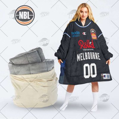 Personalised NBL Jersey Melbourne United oodie blanket hoodie snuggie hoodies