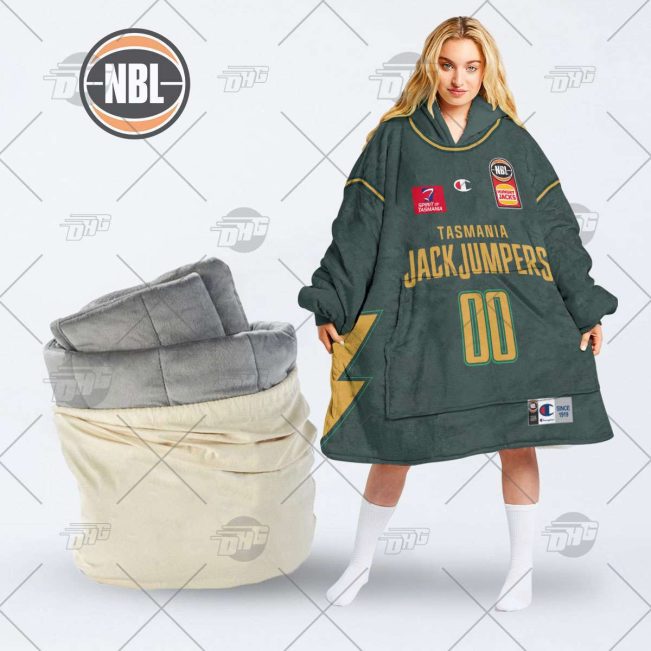 Personalised NBL Jersey Tasmania JackJumpers oodie blanket hoodie snuggie hoodies