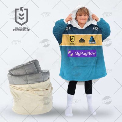 Personalized NRL Gold Coast Titans oodie blanket hoodie snuggie hoodies for all family