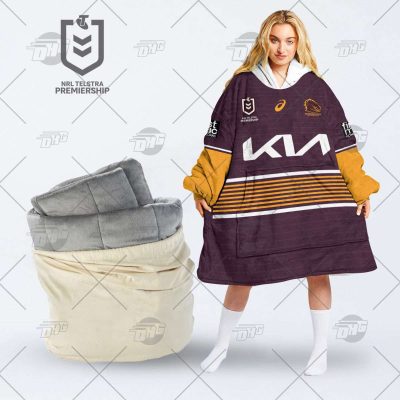 Personalized NRL Brisbane Broncos oodie blanket hoodie snuggie hoodies for all family